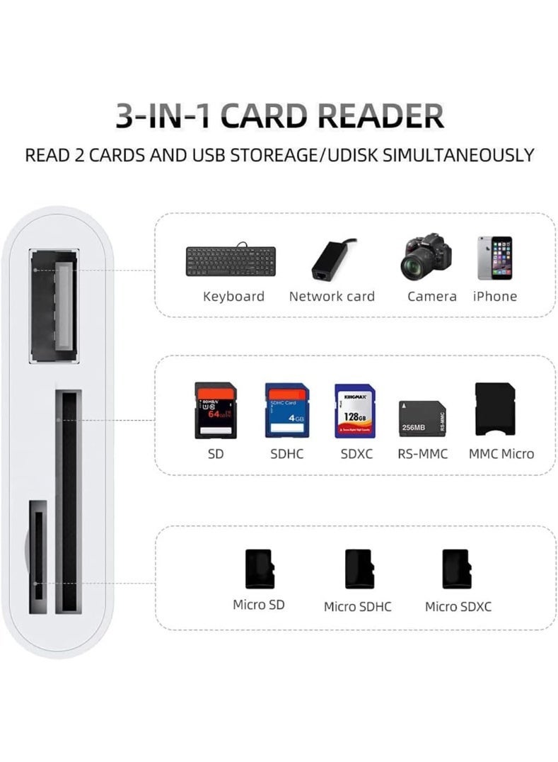 M.A&F's USB-C SD/TF MicroSD + USB 2.0 Card Reader, 3-in-1 Type C Memory Card Adapter for iPhone 17 Pro Max, 2022-2016 MacBook Pro 15/16, M1 M2 Mac Air/iPad Pro, for Samsung Galaxy, for Google Pixel - Image 3